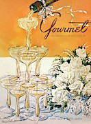 Gourmet Cover Featuring A Pyramid Of Champagne Photograph by Henry Stahlhut
