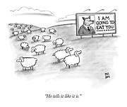 He Tells It Like It Is Drawing by Paul Noth