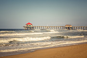 Huntington Beach Pier Retro Toned Photo Photograph by Paul Velgos