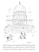 I Had A Dream Last Night That Planned Parenthood Drawing by David Sipress