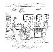 I Said To Myself Drawing by Barbara Smaller