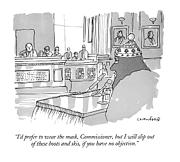 I'd Prefer To Wear The Mask Drawing by Michael Crawford