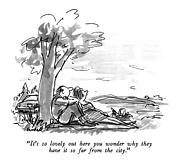 It's So Lovely Out Here You Wonder Why Drawing by Frank Modell