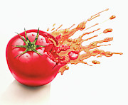 Juice Squirting From Squashed Tomato Metal Print by Ikon Ikon