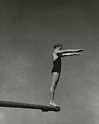 Katherine Rawls Getting Ready To Dive Photograph by Edward Steichen