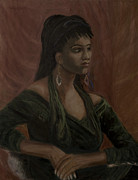 Lady in a Green Dress Painting by Carol DENMARK