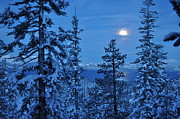 Lake Tahoe Moonset Photograph by Bruce Friedman