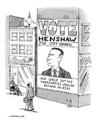 Vote Henshaw Drawing by Joe Dator