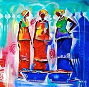Market Ladies Painting by Appiah Ntiaw