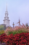 North Church With Garden On A Foggy Summer Morning Photograph by Jeff Sinon