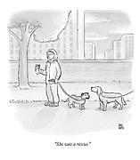 One Dog Talks To Another Drawing by Paul Noth