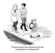 One Woman To Another As They Walk Down The Street Drawing by Emily Flake