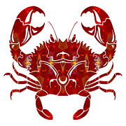 Red Crab Fantasy Designs Abstract Holiday Art by Omaste Witkowsk Digital Art by Omaste Witkowski