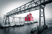 Red Light On Lake Michigan Photograph by Duluth To Door County Photography