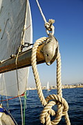 Rope on sailboat mast during navigation Photograph by Sami Sarkis Photography