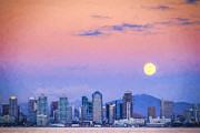 San Diego Supermoon - Digital Photo Art Photograph by Duane Miller
