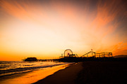 Santa Monica Pier Sunset Southern California Photograph by Paul Velgos