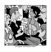 Several People Are Standing Together Drawing by William Haefeli