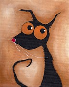 Stressie cat portrait Painting by Lucia Stewart