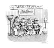 The Farm-to-sofa Movement Drawing by Roz Chast