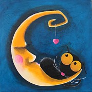 The moon and me Painting by Lucia Stewart