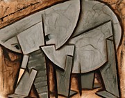 Tommervik Abstract Elephant Art Print Painting by Tommervik