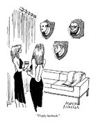 Trophy Husbands Drawing by Marisa Acocella Marchetto