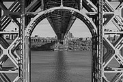 Under The George Washington Bridge BW Photograph by Susan Candelario