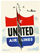 United Airlines Digital Art by Georgia Clare