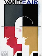 Vanity Fair Cover Featuring Three Profiles Art Print by Jean Carlu