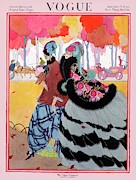 Vogue Cover Featuring Two Women At A Park Photograph by Helen Dryden