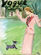 Vogue Magazine Cover Featuring A Woman Playing Photograph by Carl Oscar August Erickson