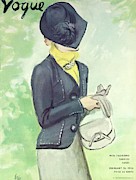 Vogue Magazine Cover Featuring Woman In A Dark Photograph by Carl Oscar August Erickson