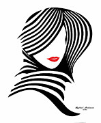 Woman Chic in Black and White Digital Art by Rafael Salazar
