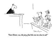 Your Honor, We, The Jury, Find This One Too Close Drawing by Arnie Levin