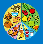水彩画　レオ・マイヤーズドルフ「A Well Balanced Diet」 Balanced Diet Art Print by David Nicholls / Science Photo Library