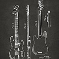 1953 Fender Bass Guitar Patent Artwork - Gray
