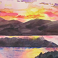 Adirondack Sunset Painting by Amanda Amend