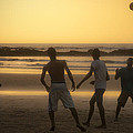 Beach Soccer At Sunset