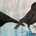 Crow Takes Tea Painting by Marie Stone-van Vuuren