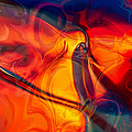 Red Orange Currents Vibrant Fluid Abstract Art by Omaste Witkowski