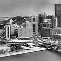 Pittsburgh Black And White Winter Panorama Photograph by Adam Jewell