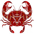 Red Crab Fantasy Designs Abstract Holiday Art by Omaste Witkowsk