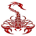 Red Scorpion Fantasy Designs Abstract Holiday Art by Omaste Witk