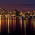 Seattle Night Reflections Photograph by Mary Jo Allen
