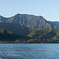Sunrise panorama in Hanalei Bay Kauai Photograph by Steven Heap