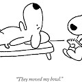 They Moved My Bowl Drawing by Charles Barsotti