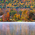 Village On Crystal Lake Autumn Photograph by Jeff Sinon