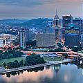 Wide Angle Pittsburgh Sunrise Photograph by Adam Jewell