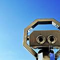 Binoculars on clear sky